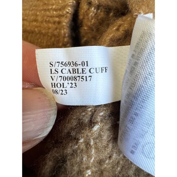 Banana Republic Camel Brown Wool Yak Cable Knit Sweater Size Small - Picture 8 of 8